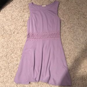 Purple lace cutout dress